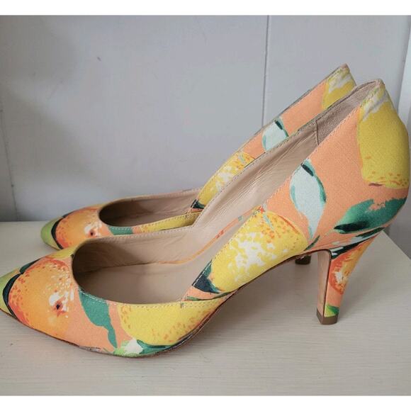 Loeffler Randall Tamsin Citrus Heels Sz. 7B Oranges Lemons Pumps Worn Twice - Picture 1 of 12